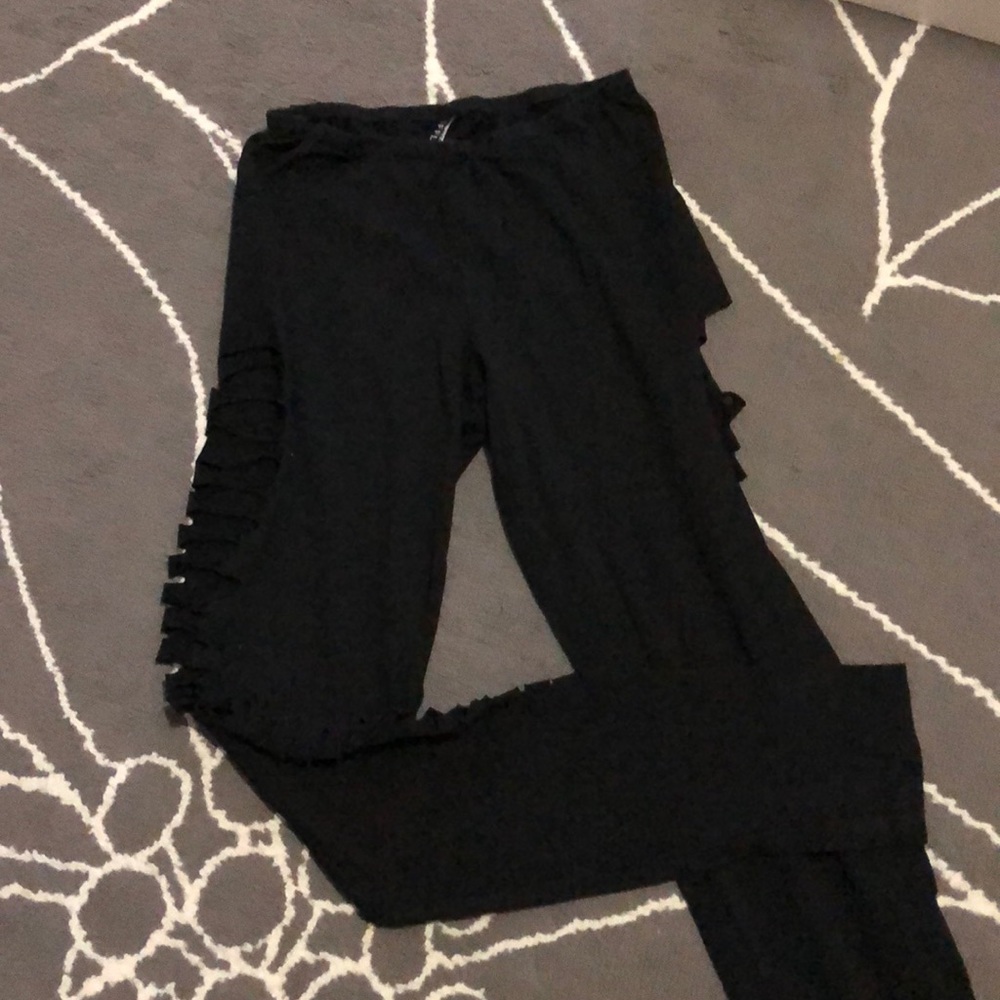 Affliction slashed cutout leggings